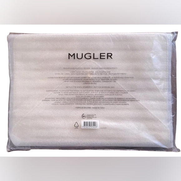 NWT Thierry Mugler Gold Metallic Vegan Pouch Clutch Envelope Purse Evening Bag - Picture 6 of 7